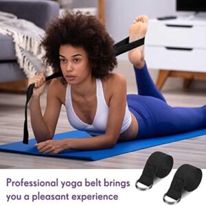 10 Pcs Yoga Strap 6Ft Exercise Stretch Bands for Flexibility with Adjustable Metal D Ring Buckle Loop Stretch Strap Non Elastic Yoga Belt Yoga Exercise Adjustable Straps for Pilates