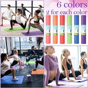 12 Pieces Yoga Mats Bulk 68 x 24 x 0.12 Inch Exercise Mats Non Slip Fitness Mats Workout Mats for Women Men Home Workout Gym Yoga