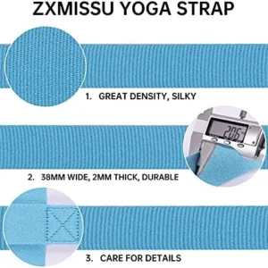 2 Packs Yoga Straps for Stretching, 8 Colors 6 Feet Extra Thick Yoga Belt Strap Stretching Strap Stretch Bands with Adjustable Metal D-Ring Buckle, Durable Premium Comfy, for Pilates, Fitness, Dance