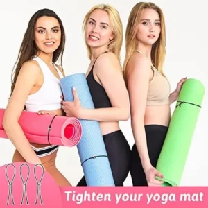 8 Pcs Yoga Mat Straps for Carrying Elastic Yoga Mat Band Storage Yoga Mat Carrier Strap for Exercise Carrying Most Size Mats, 8 Inches in Length, Black