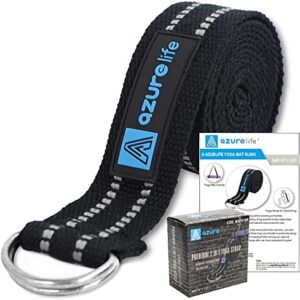 A AZURELIFE Premium2 in 1 Yoga Mat Strap[MAT NOT Included], Adjustable Anti-slip Yoga Mat Carrier Sling for Carrying, Doubles As Stretch Bands