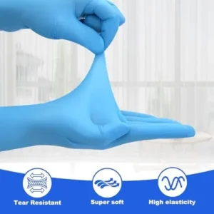 abbiver Powder Free Disposable Gloves -100 Pack 3.6Mil- Blue Vinyl Medical Exam Gloves Food Gloves (S/M/L/XL)