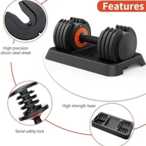 ACCPO Adjustable Dumbbells Set,25/55LB Dumbbell Pair,Fast Adjustment Weight Dumbbell by Turning Anti-slip Handle,Strength Training Dumbbell with Tray Suitable for Men Women Full Body Exercise