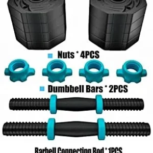 Adjustable Dumbbells Weights Set 20/22/44Lb,ARUNDO 3 in 1 Free Weights Barbells with Connector,Non-Rolling Octagon Shape Multifunction Fitness Dumbbells Pair for Home Gym Workout Exercise Training