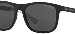 A｜X ARMANI EXCHANGE Men’s Ax4049sf Low Bridge Fit Square Sunglasses