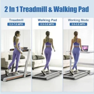 AHGOKL Foldable Treadmill for Home, Portable 2 in 1 Walking Pad Treadmill with Handle Bar,Under Desk Treadmill 3.0/3.5 HP Folding Mini Office Treadmill,320/350 LBS Capacity,APP,Remote Control