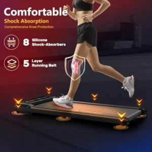 AIRHOT Walking Pad Treadmill, 2.5HP Under Desk Treadmill with Remote Control & LED Display, Quiet Desk Treadmill for Compact Space, Portable Treadmill for Home Office Use