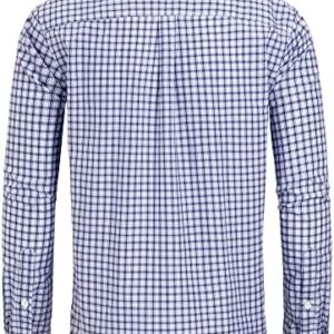 Alimens & Gentle Men’s Plaid Button Down Shirts Cotton Long Sleeve Dress Shirts Regular Fit Gingham Shirts