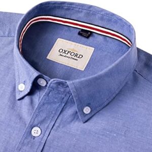 Alimens & Gentle Mens Solid Oxford Shirt Long Sleeve Button Down Shirts with Pocket