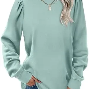 Aloodor Sweatshirts for Women Crewneck Long Sleeve Shirts Soft Tunic Tops Fall Fashion 2023