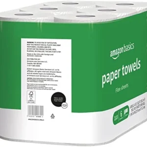 Amazon Basics 2-Ply Paper Towels, Flex-Sheets, 150 Sheets per Roll, 12 Rolls (2 Packs of 6), White