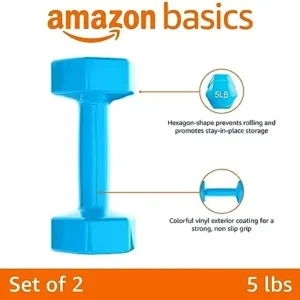 Amazon Basics Vinyl Hexagon Workout Dumbbell Hand Weight