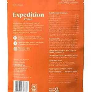 Amazon Brand – Wag Expedition Human Grade Organic Biscuits Dog Treats, Non-GMO, Gluten Free, Pumpkin & Chia Seed, 10oz