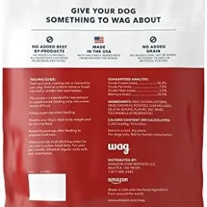 Amazon Brand – Wag Soft & Tender American Jerky Dog Treats – Beef Recipe ,6 Ounce (Pack of 1)