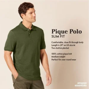 Amazon Essentials Men’s Slim-Fit Cotton Pique Polo Shirt