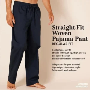 Amazon Essentials Men’s Straight-Fit Woven Pajama Pant