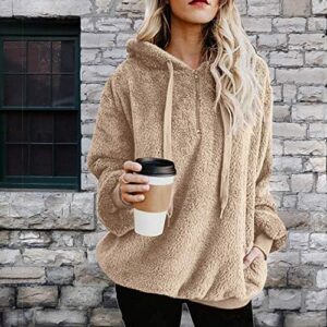 American Trends Oversized Sweatshirts for Women Athletic Womens Sherpa Hoodie Fluffy Women’s Hoodies Pullover with Pockets