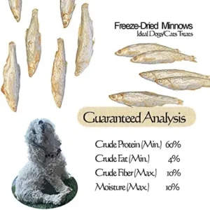 Amzey Minnows – 3.5 oz Freeze Dried – 100% Natural Premium Cat Treat, Dog Treat – Freeze Dried Minnows for Cats – Freeze Dried Minnows for Dogs – Bulk Package Minnows (1.6 “to 2.8” Length Each)