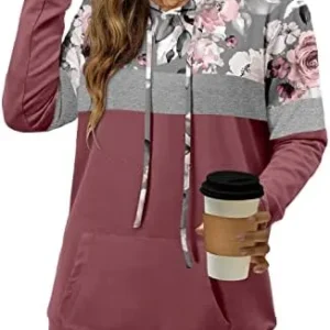 Angerella Hoodies for Women Camo Leopard Print Tops Pullover Hooded Sweatshirt Drawstring with Pocket