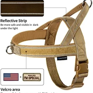 Annchwool No Pull Dog Harness with Soft Padded Handle,Reflective Strip Escape Proof and Quick Fit to Adjust Dog Harness,Easy for Training Walking for Small & Medium and Large Dog(Brown,S)