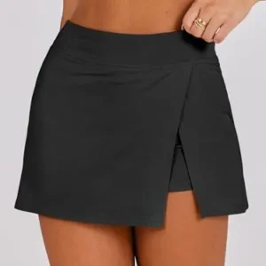 ANRABESS Women’s High Waisted Bodycon Inner Shorts Mini Skirt 2024 Summer Athletic Tennis Workout Skorts