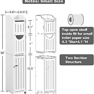 AOJEZOR Bathroom Furniture Sets: Small Bathroom Storage Cabinet Great for Toilet Paper Holder,Toilet Paper Cabinet for Small Spaces,White Bathroom Organizer