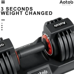 AOTOB 25/55 lbs (Pair) Adjustable Dumbbell Set, Dumbbells Adjustable Weight with Anti-Slip Fast Adjust Turning Handle, Dumbbell Sets Adjustable for Men and Women, Dumbbells Pair for Home Gym Exercise