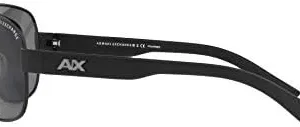 Armani Exchange Man Sunglasses Matte Black Frame, Grey Lenses, 62MM