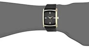 Armitron Men’s Genuine Crystal Accented Leather Strap Watch