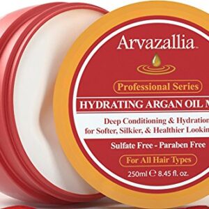 Arvazallia Hydrating Argan Oil Hair Mask and Deep Conditioner for Dry or Damaged Hair – 8.45 Oz