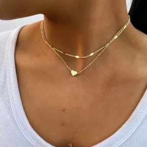 ASCOMY Dainty Gold Necklace for Women | 14K Gold Plated Necklaces for Teen Girls Delicate Love Heart Necklace Heart Pendant Necklace Cute Necklaces Lovely Festival Jewelry Gift for Women Girls