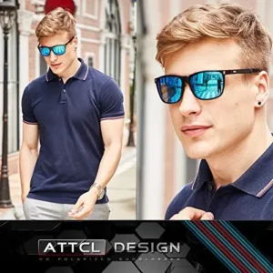 ATTCL Men’s Driving Polarized Sunglasses For Men – Al-Mg Metal Frame Ultra Light