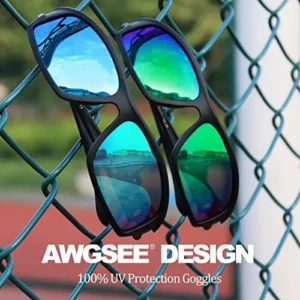 AWGSEE Polarized Sports Sunglasses for Men 100% UV Protection Wrap Around Unbreakable Sun Glasses for Fishing Driving