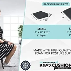 Back Wedge Cushion for Support, Stress Relief, and Posture When Sitting in Chair Or Car (Large Size 15”)