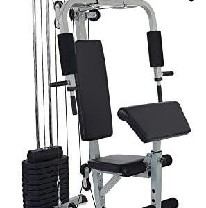 BalanceFrom Multifunctional Home Gym System Workout Station with Leg Extension and Preacher Curl, 122.5LB Weight Stack, Multiple Models