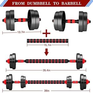 BCBIG Adjustable-Dumbbells-Sets, 20/30/40/60/80lbs Free Weights-Dumbbells Set of 2 Convertible To Barbell A Pair of Lightweight for Home Gym,Women and Men Equipment