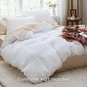 Bedsure White Duvet Cover Full Size – Soft Prewashed Full Duvet Cover Set, 3 Pieces, 1 Duvet Cover 80×90 Inches with Zipper Closure and 2 Pillow Shams, Comforter Not Included