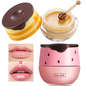 Bee Balm Lip Balm with Honey & Strawberry – Hydrating Lip Mask with Propolis to Prevent Dry, Cracked Lips