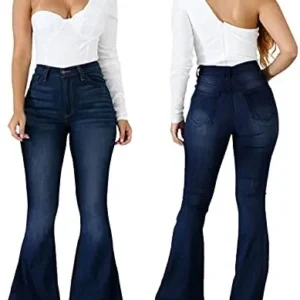 Bell Bottom Jeans for Women Ripped High Waisted Classic Flared Denim Pants