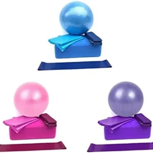 Best Shop Yoga Ball Blocks Stretching Strap Resistance Loop Band Yoga Starter Kit