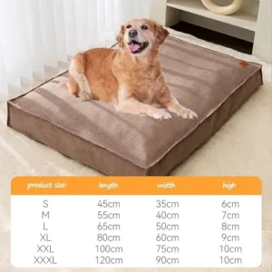 Big Orthopedic Dog Bed, for Large Medium Small Dogs, Dog Sofa beds for Large Dogs, Memory Foam Dog Bed with Removable Washable Cover, Egg Crate Foam Pet Bed Mat 120 x 90 x 10 cm (Color : Brown, Size