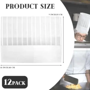 BIGNC 12 Pack Disposable 9″ Paper Chef Tall Hat for Food Restaurants, Home Kitchen, School, Classes, Catering Equipment or Birthday Party White