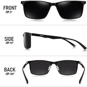 BIRCEN Mens Sunglasses Polarized UV Protection: Classic Shades for Men Driving Fishing with Al-Mg Metal Frame