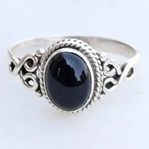 Black Onyx Stone Ring 925 Sterling Silver Statement Ring For Women Handmade Rings Gemstone Christmas Promise Ring Size US 11 Gift For Her