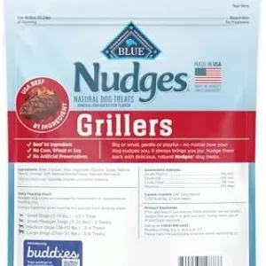 Blue Buffalo Nudges Grillers Natural Dog Treats, Steak, 16oz Bag