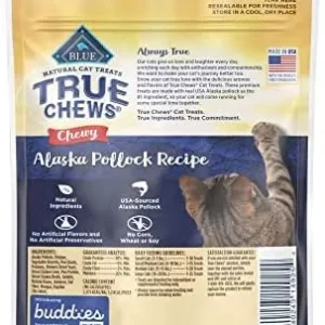 Blue Buffalo True Chews Natural Chewy Cat Treats, Alaska Pollock 3 oz bag