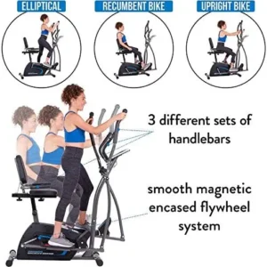 Body Champ 3-in-1 Exercise Machine, Trio Trainer, Elliptical and Upright Recumbent Bike