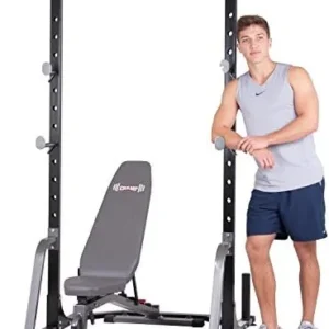 Body Champ Launch Bench Set with 2-Piece Power Rack, Home Fitness Equipment