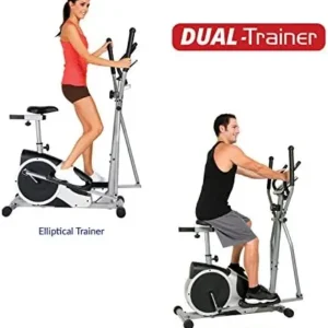 Body Champ Magnetic Cardio Dual Trainer – Elliptical and Upright Exercise Bike BRM2720