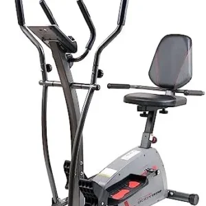 Body Champ Trio-Trainer® Low-Impact Recumbent Elliptical Upright Exercising Machine Steel Frame Ultra Quiet Motorized Drive with Adjustable Magnetic Resistance, Luxurious Profile BRT6530